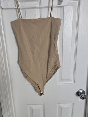 Zara Womans Beige One-Piece Bodysuit - Classic Neutral Size S **